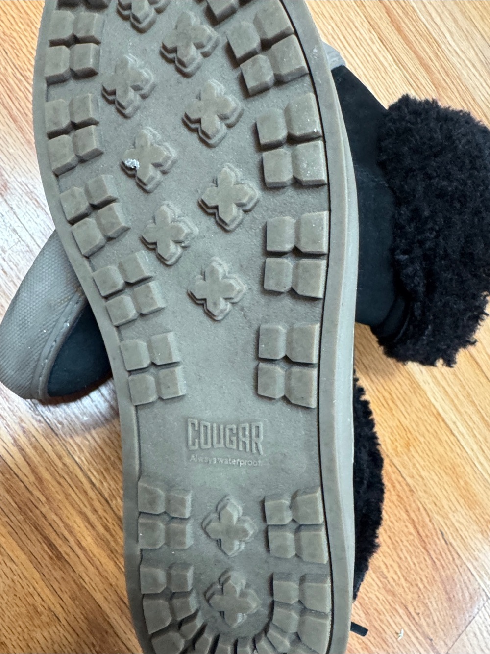 Cougar Black Kids Sherpa-Trim Winter Boots